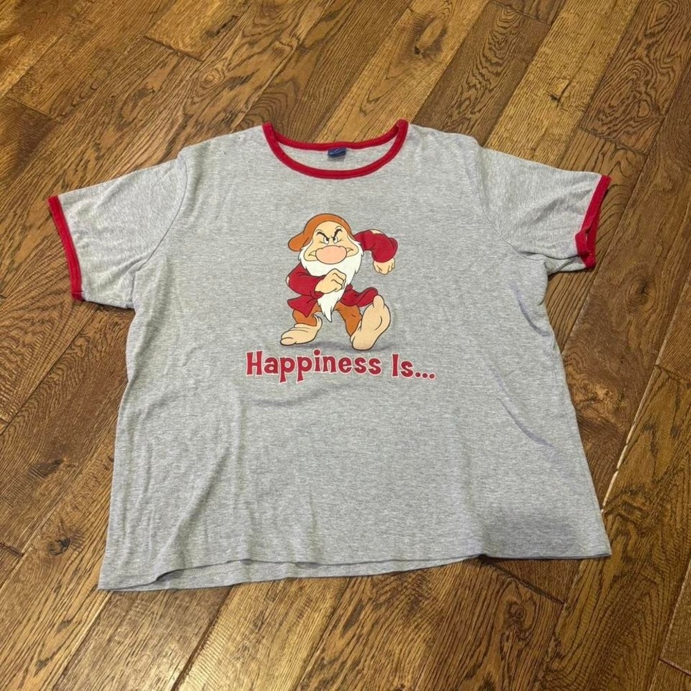 Vintage Y2K Disney happiness is grumpy women's tee shirt